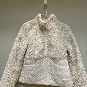 T by Talbots Elegant Cream Sherpa Jacket SP